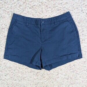 Magellan Chino Shorts Womens 12 Mid-Rise Navy Blue Stretch Casual Everyday